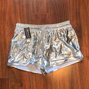 Metallic Silver Shorts Size L